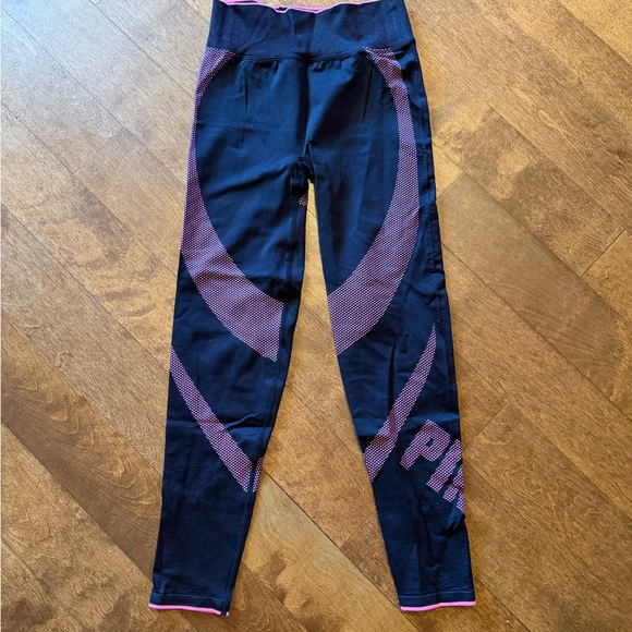 PINK Victoria's Secret Pants - PINK Victoria's Secret Navy Leggings with Pink Graphic Accents